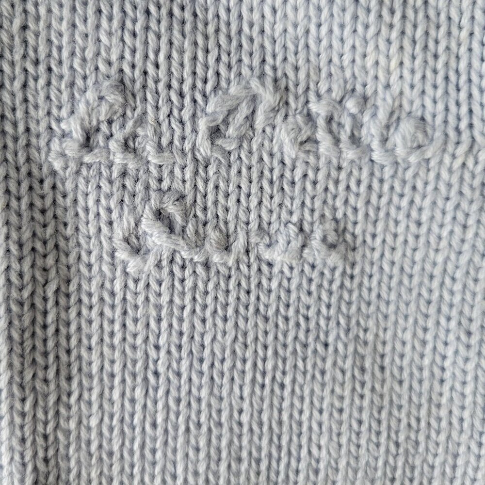 **SOLD** Petite Ourse Baby Boy 0-3 M Cotton Blue Pullover Sweater & Pants 2Pc - Picture 4 of 9